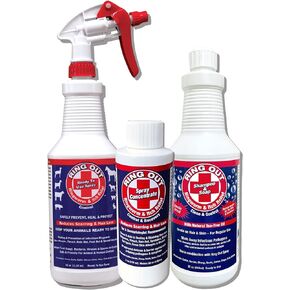 Ringworm Prevention Pack for Large and Small Animals - Control and Help Ringworm for Goats, Cattle, Horses, All Pets and Livestock. Ring Out, Ring Out Shampoo and Empty 32 oz Spray Bottle
