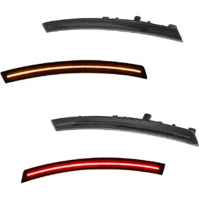 X AUTOHAUX 4Pcs Smoked Lens for Chevrolet Corvette C7 2014-2019 Red Amber LED Front Rear Side Marker Lamps 22771197 22771196 Turn Singal Light