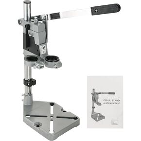 DASBET Universal Drill Press Stand | Adjustable Electric Bench Clamp Support Tool for Hand Drill Double Hole Workstation with Aluminum Base Portable Drill Press Table for Workbench Repair
