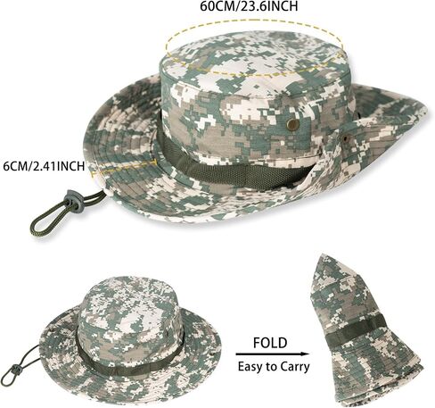 Rosoz Sun Hats for Men Women Bucket Hat UPF Protection Wide Brim Boonie Hat in Saudi Arabia