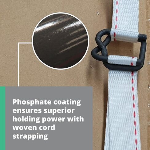 IDL Packaging Phosphate Buckles for 3/4" Strap Width Woven Cord Strapping (Pack of 500) - Heavy-Duty Reusable Buckles with Anti-Slip Coating - Sturdy Metal Wire and High Holding Power in Saudi Arabia