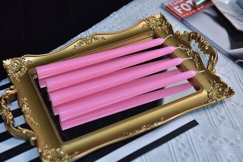 شموع مستدقة وردية مقاس 10 بوصة - مجموعة من 4 شموع مستدقة - بدون دخان ولا تقطر، شموع طويلة، عشاء منزلي، حفلة، زفاف، عيد الهالوين، الكنائس، شموع عيد الميلاد in Kuwait