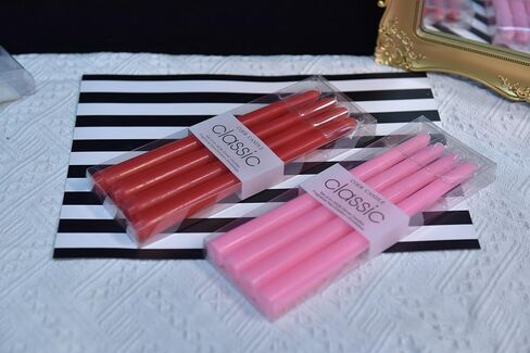 شموع مستدقة وردية مقاس 10 بوصة - مجموعة من 4 شموع مستدقة - بدون دخان ولا تقطر، شموع طويلة، عشاء منزلي، حفلة، زفاف، عيد الهالوين، الكنائس، شموع عيد الميلاد in Kuwait