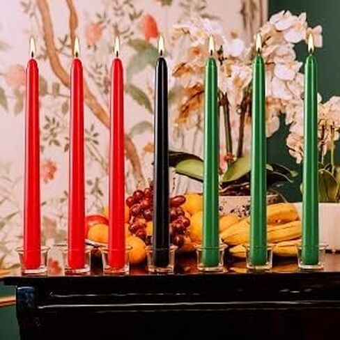 8 inch Black Taper Candles-Set of 4 Taper Candles -Dripless and Smokeless,Tall Candlesticks, Home Dinner, Party, Wedding, Halloween, Churches,Christmas Candles (8 inch, Black) in Saudi Arabia