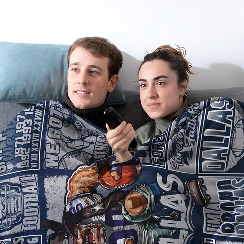 Dallas Football Blanket Blue Football Style Plush Travel Throw Blanket for Women Men Football Lovers Flannel Blanket 60" X 50" in Saudi Arabia