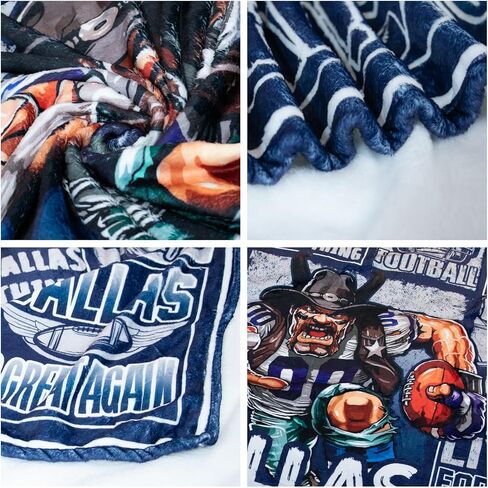 Dallas Football Blanket Blue Football Style Plush Travel Throw Blanket for Women Men Football Lovers Flannel Blanket 60" X 50" in Saudi Arabia