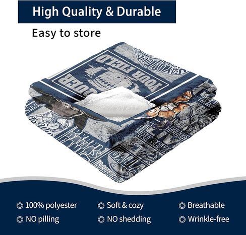 Dallas Football Blanket Blue Football Style Plush Travel Throw Blanket for Women Men Football Lovers Flannel Blanket 60" X 50" in Saudi Arabia