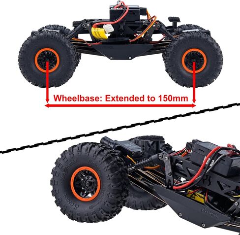 2PCS Hard Steel Extended Longer Drive Shafts with D Shaped Hole for Axial AX24 XC-1 (Match Upgraded Extended Chassis Suspension Links) in Saudi Arabia
