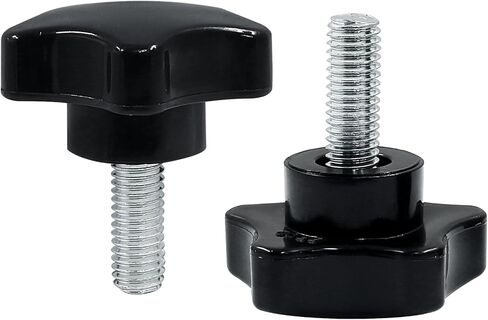 2 Pcs Star Hand Knob Tightening Screw M8x40mm Clamping Knob Screw Knob Handle for Umbrella Base Replacement(Black) in Saudi Arabia