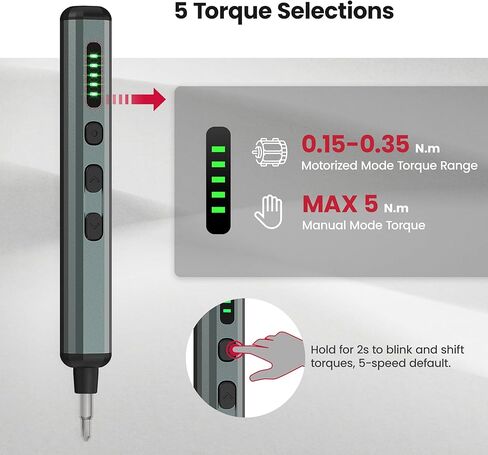 مفك براغي كهربائي صغير 70 في 1 من KAIWEETS، مجموعة مفكات براغي لاسلكية قابلة لإعادة الشحن مع 64 قطعة مغناطيسية S2، عزم دوران 5 تروس، 4 مصابيح LED، مفك براغي للطاقة للعمل الدقيق لكاميرا الهاتف المحمول وساعة الكمبيوتر المحمول in Kuwait