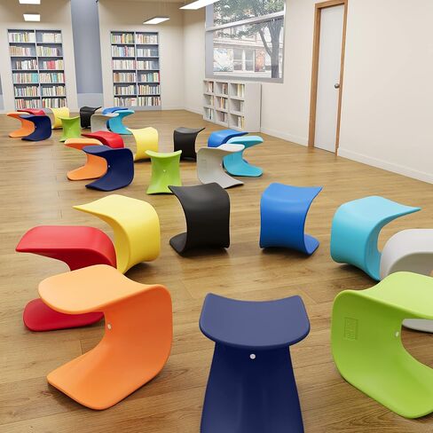 ECR4Kids Wave Seat, 18in - 19.6in Seat Height, Perch Stool, Cyan, 2-Pack in Saudi Arabia