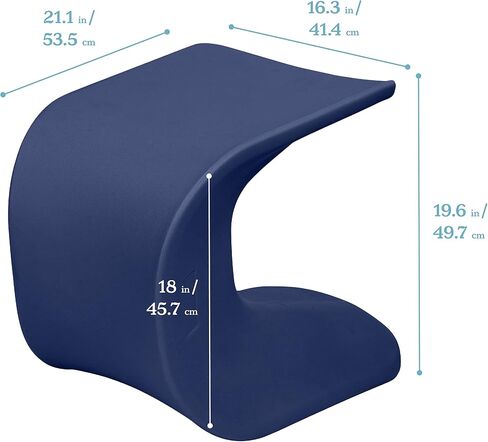 ECR4Kids Wave Seat, 18in - 19.6in Seat Height, Perch Stool, Cyan, 2-Pack in Saudi Arabia