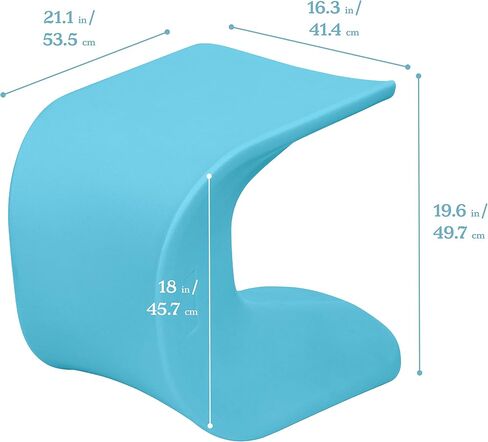 ECR4Kids Wave Seat, 18in - 19.6in Seat Height, Perch Stool, Cyan, 2-Pack in Saudi Arabia