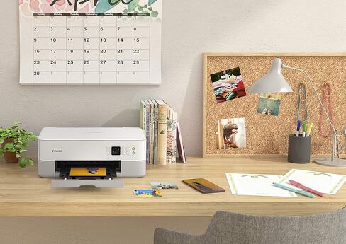 طابعة Canon PIXMA TS5320 الكل في واحد لاسلكية، ماسح ضوئي، ناسخة مع AirPrint، أبيض، تعمل مع Alexa in Kuwait