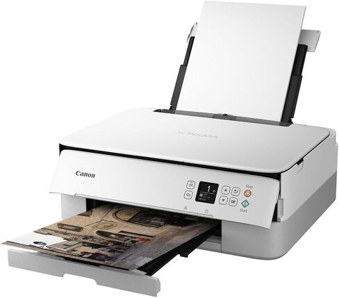 طابعة Canon PIXMA TS5320 الكل في واحد لاسلكية، ماسح ضوئي، ناسخة مع AirPrint، أبيض، تعمل مع Alexa in Kuwait