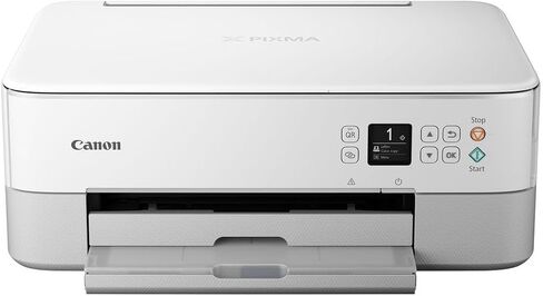 طابعة Canon PIXMA TS5320 الكل في واحد لاسلكية، ماسح ضوئي، ناسخة مع AirPrint، أبيض، تعمل مع Alexa in Kuwait