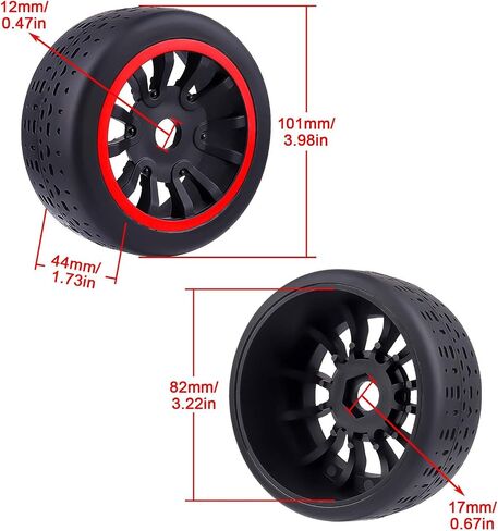 إطارات وعجلات HobbyPark 17 مم سداسية مسبقة اللصق 42/100 2.9 إطار وعجلات بحزام RC مع حشوات إسفنجية للتشغيل بسرعة عالية 6s مناسبة لـ 1/7 Arrma Infraction Felony 6S BLX Limitless 1/8 Typhon 6S 3S (مجموعة من 4) in Saudi Arabia