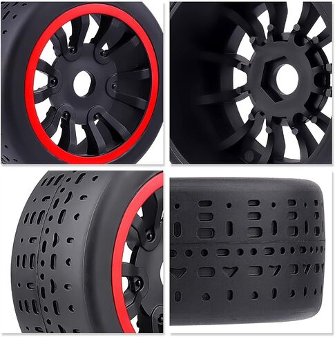 إطارات وعجلات HobbyPark 17 مم سداسية مسبقة اللصق 42/100 2.9 إطار وعجلات بحزام RC مع حشوات إسفنجية للتشغيل بسرعة عالية 6s مناسبة لـ 1/7 Arrma Infraction Felony 6S BLX Limitless 1/8 Typhon 6S 3S (مجموعة من 4) in Saudi Arabia