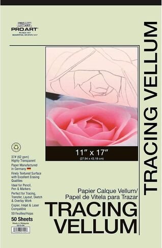 PRO ART Tracing Paper Pad, 11-inch x 17-inch, 50 Sheet Tape Bound, Translucent in Saudi Arabia