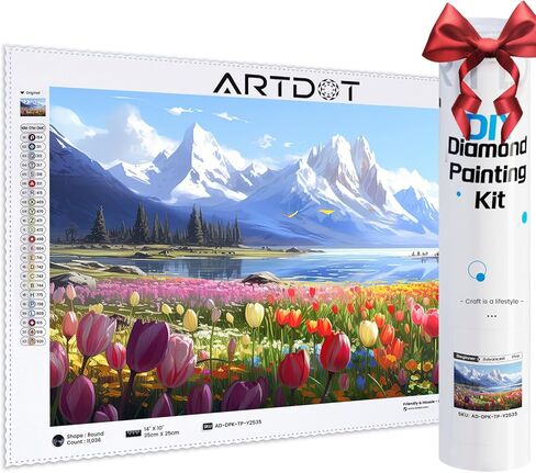 ARTDOT 5D Flower Diamond Painting Kits for Adults, Licensed Full Drill Diamond Art Kits for Home Wall Decor, Gifts for Women Men Mom(13.8x19.7 Inches) in Kuwait