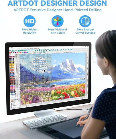 ARTDOT 5D Flower Diamond Painting Kits for Adults, Licensed Full Drill Diamond Art Kits for Home Wall Decor, Gifts for Women Men Mom(13.8x19.7 Inches) in Kuwait
