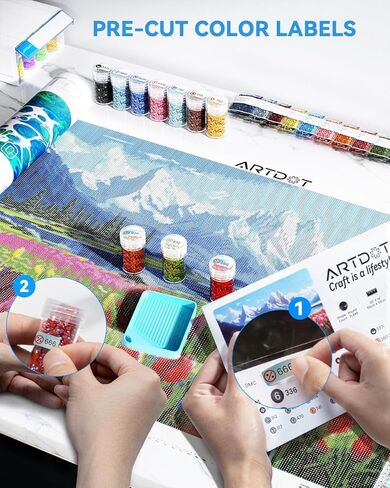 ARTDOT 5D Flower Diamond Painting Kits for Adults, Licensed Full Drill Diamond Art Kits for Home Wall Decor, Gifts for Women Men Mom(13.8x19.7 Inches) in Kuwait