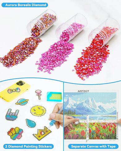 ARTDOT 5D Flower Diamond Painting Kits for Adults, Licensed Full Drill Diamond Art Kits for Home Wall Decor, Gifts for Women Men Mom(13.8x19.7 Inches) in Kuwait
