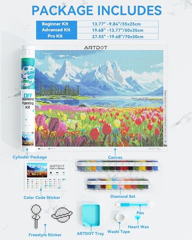 ARTDOT 5D Flower Diamond Painting Kits for Adults, Licensed Full Drill Diamond Art Kits for Home Wall Decor, Gifts for Women Men Mom(13.8x19.7 Inches) in Kuwait