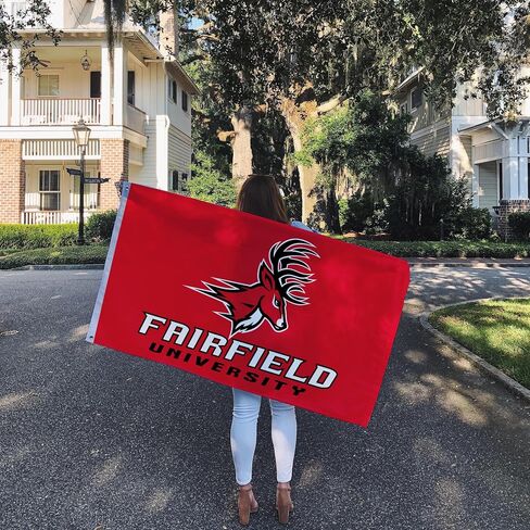 Fairfield University Flag Stags Flags Banners 100% Polyester Indoor Outdoor 3x5 (Design A) in Saudi Arabia