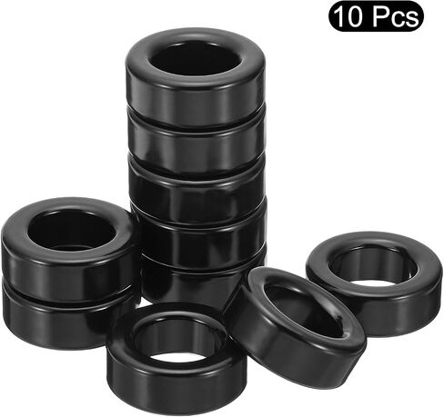 uxcell 10Pcs Toroid Core, 24x42x16mm Iron Ferrite Chokes Ring Power Toroidal Transformer to Stabilize Signal Transmission Resist Electromagnetic Interference, Black in Saudi Arabia