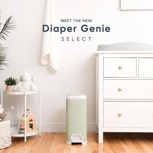 Diaper Genie Select Pail (Green) is Made of Durable Stainless Steel and Includes 1 Starter Square Refill That can Hold up to 165 Newborn-Sized Diapers. in Saudi Arabia