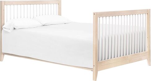 Babyletto Sprout 4-in-1 Convertible Crib with Toddler Bed Conversion Kit in Chestnut and Natural, Greenguard Gold Certified in Saudi Arabia