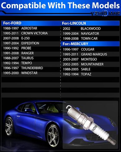 SP413 Spark Plugs for:-FORD CROWN VICTORIA 1995-2011 RANGER 1991-2008, Automotive Replacement Spark Plugs for:-LINCOLN TOWN CAR in Saudi Arabia