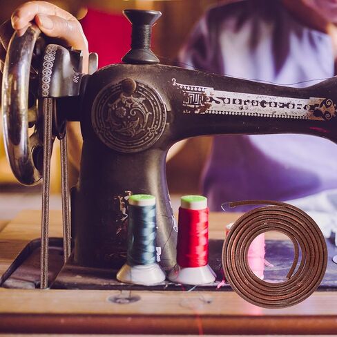 4 قطع حزام جلدي لآلة الخياطة، 72 × 3/16 بوصة أجزاء حزام ماكينة خياطة البقرة الحقيقية مع خطاف لآلة الخياطة المغنية حزام جلد البقر in Kuwait