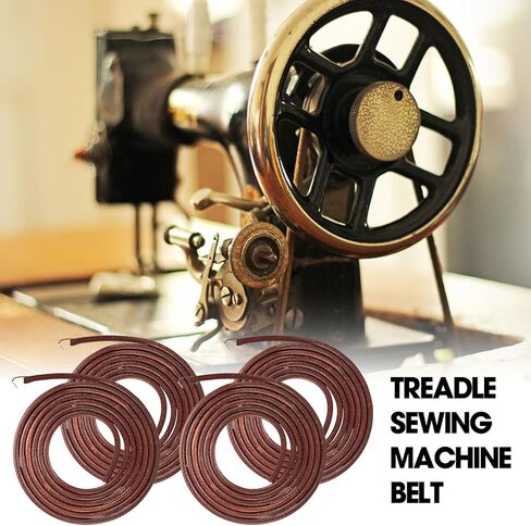 4 قطع حزام جلدي لآلة الخياطة، 72 × 3/16 بوصة أجزاء حزام ماكينة خياطة البقرة الحقيقية مع خطاف لآلة الخياطة المغنية حزام جلد البقر in Kuwait