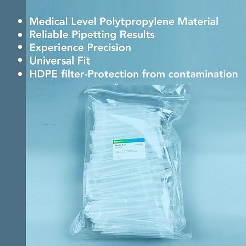 200uL Pipette Tips 1000 PCS per Bag Yellow Laboratory Universal Plastic Liquid Pipette Pipettor Tips in Saudi Arabia