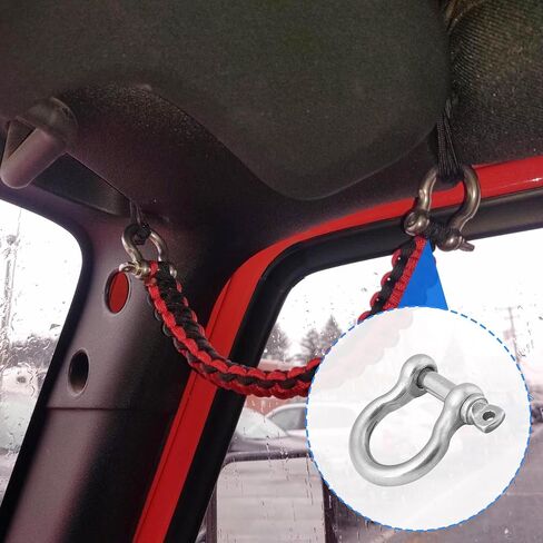 25 Packs 1/4 Inch 304 Stainless Steel D Ring Shackles Set for Outdoor Adventure?Traction Steel Wire and Heavy Duty Construction, Bow Shape, Anchor Shackles 6 mm, by GENHAKON in Saudi Arabia