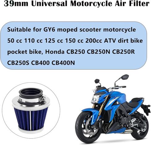 39 مللي متر دراجة نارية فلتر الهواء ل GY6 دراجات نارية 50cc 110cc 125cc 150cc 200cc دراجة الجيب ATV الترابية دراجة (3 قطعة) in Kuwait