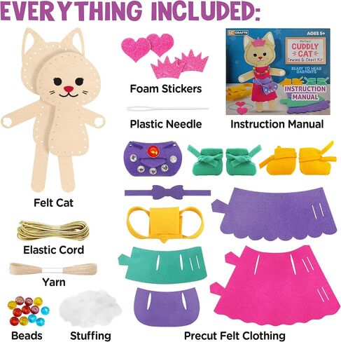 Cat Sewing Arts and Craft Kit for Girls Ages 6-12 in Saudi Arabia