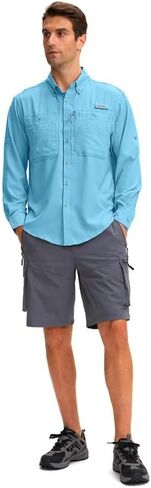 Men's Long Sleeve Sun Protection Fishing Shirt with Zipper Pockets UPF 50+ Lightweight Cool Sun Shirts for Men Hiking Outdoor in Saudi Arabia