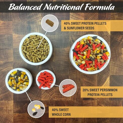 Herron Outdoors 4-4-2 Wildlife Feed- Squirrel Food with Persimmon Flavored Protein Pellets, Corn Balanced Diet Formula Attracts 28 Species Ideal for Bird & Squirrel Feeders- 5lbs in Saudi Arabia