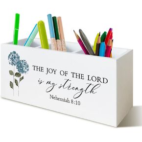 حامل القلم المسيحي لديكور مكتب المكتب ، يمكنني أن أفعل كل شيء منظم لافتة حامل القلم الرصاص الخشبي لإكسسوارات مكتب المكاتب المنزلية ، والهدايا المسيحية للنساء الرجال in Kuwait