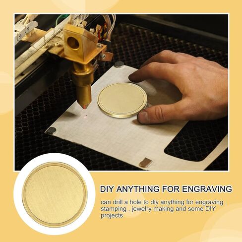 Blank Brass Challenge Coin Laser Engraving Custom Coins Blanks 40 mm with Acrylic Protection Box for DIY Crafts Birthday Travel Commemorative Collection (10pcs Brass) in Kuwait