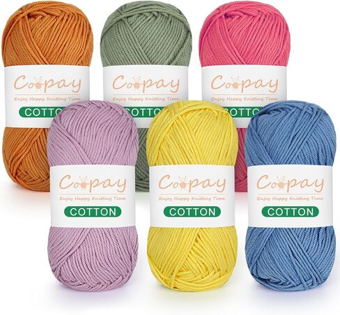 خيوط الكروشيه Coopay للكروشيه ، 3 عبوة من 50 جم/1.76 أوقية - خيوط القطن - 54 ياردة - خيوط الطفل للكروشيه والحياك in Kuwait