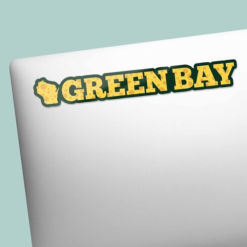Green Bay Wisconsin Cheese Sticker for Hydroflask - Midwest Cheesehead Sticker for Laptop - Funny WI Waterproof Vinyl Decal in Saudi Arabia