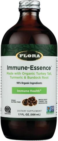 Flora Health Flor-Essence with Turkey Tail & Turmeric, Rich in Polysaccharides, 35+ Phenolic Compounds with Antioxidants and Immunity Support, 32-fl. oz. Glass Bottle in Kuwait