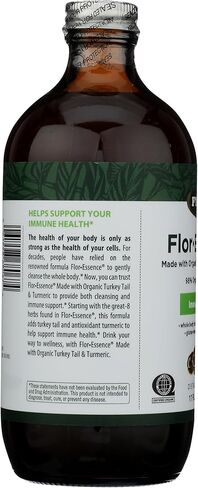 Flora Health Flor-Essence with Turkey Tail & Turmeric, Rich in Polysaccharides, 35+ Phenolic Compounds with Antioxidants and Immunity Support, 32-fl. oz. Glass Bottle in Kuwait