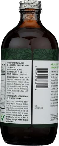Flora Health Flor-Essence with Turkey Tail & Turmeric, Rich in Polysaccharides, 35+ Phenolic Compounds with Antioxidants and Immunity Support, 32-fl. oz. Glass Bottle in Kuwait