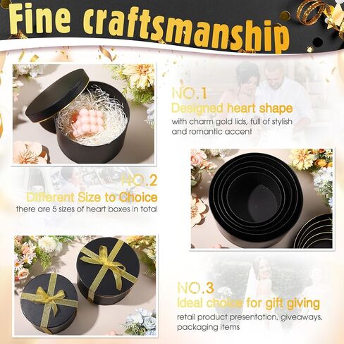 Harloon 5 Pcs Wedding Large Round Gift Boxes with Lids Flower Assorted Size Nesting Gift Boxes Cardboard Floral for Arrangements Birthday Bridesmaid Wedding Party Favor(White) in Saudi Arabia