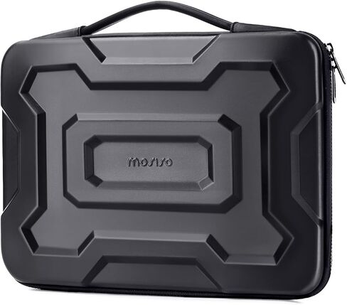 MOSISO Compatible with MacBook Air 13 inch Case 2025-2022 M4 A3240 M3 A3113 M2 A2681, Heavy Duty Hard Case with Kickstand&Keyboard Cover&Screen Film&Type C&Mechanical Geometric EVA Laptop Bag, Black in Saudi Arabia